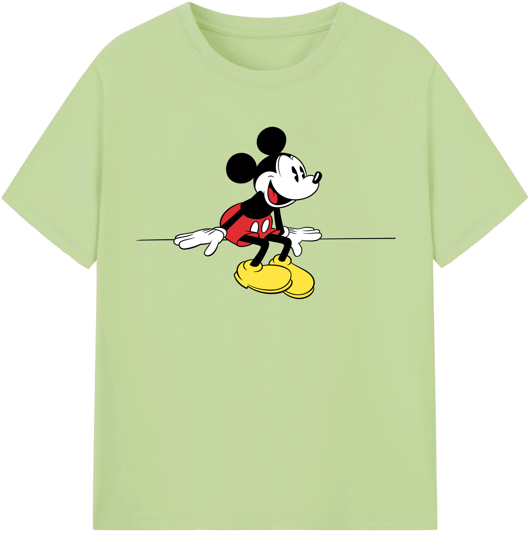 （画像用） ミッキーマウス Mickey Mouse 綿100％半袖Tシャツ（フロントプリント）